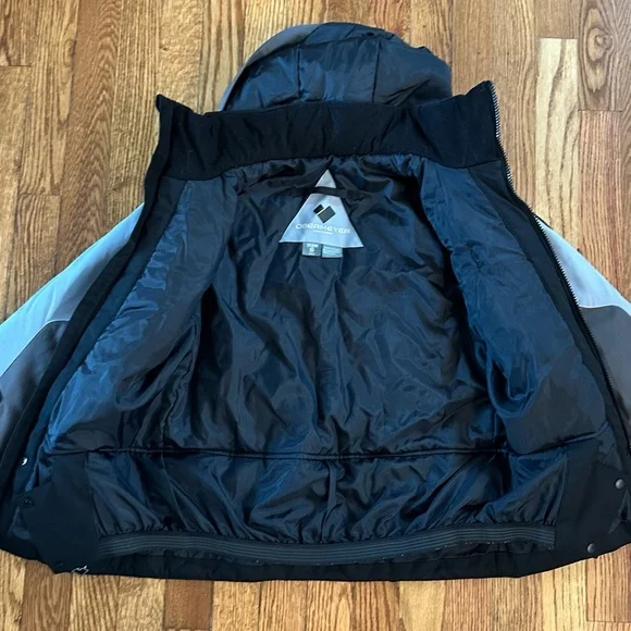 Obermeyer Kids Puffer Jacket in Black and Gray - Picture 3 of 5